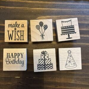 Hampton Art Rubber Birthday Stamps Lot Of 6